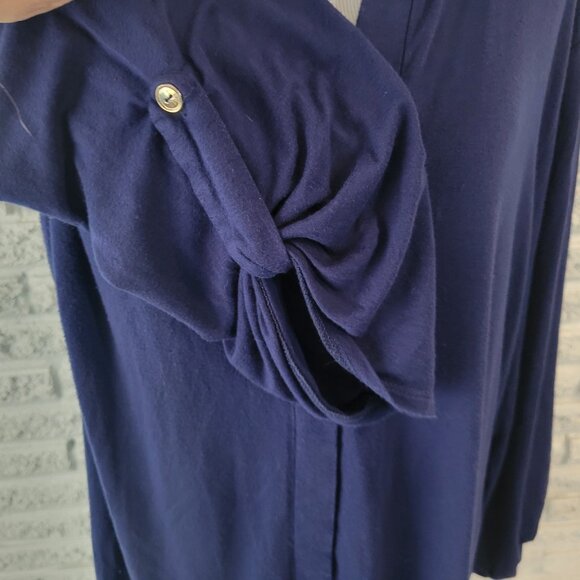 Fenn Wright Manson Womens Top 1X Plus Tunic Roll Tab Sleeve Soft BLU57E - Picture 5 of 9